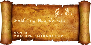 Godány Maurícia névjegykártya